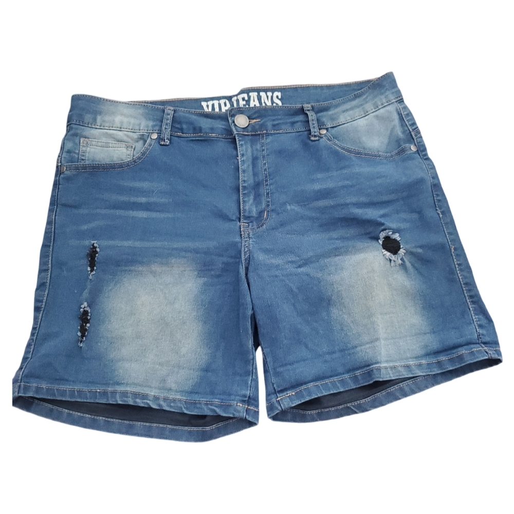 🦋VIP Jeans Distressed Fade 5 Pocket Stretchy Jean Shorts
